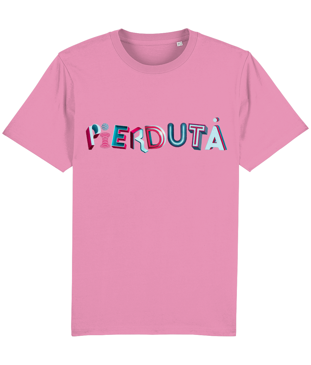 Tricou Pierdută din bumbac organic, design minimalist cu litere desenate manual