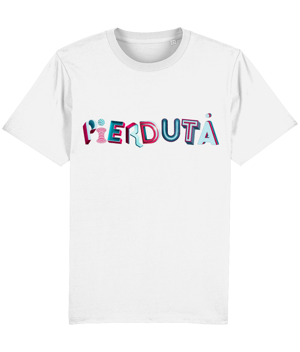 Tricou Pierdută din bumbac organic, design minimalist cu litere desenate manual